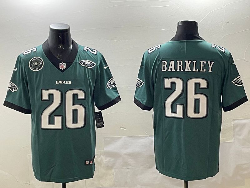 Men Philadelphia Eagles #26 Barkley Green Second generations 2025 Nike Vapor Limited NFL Jersey style 209
